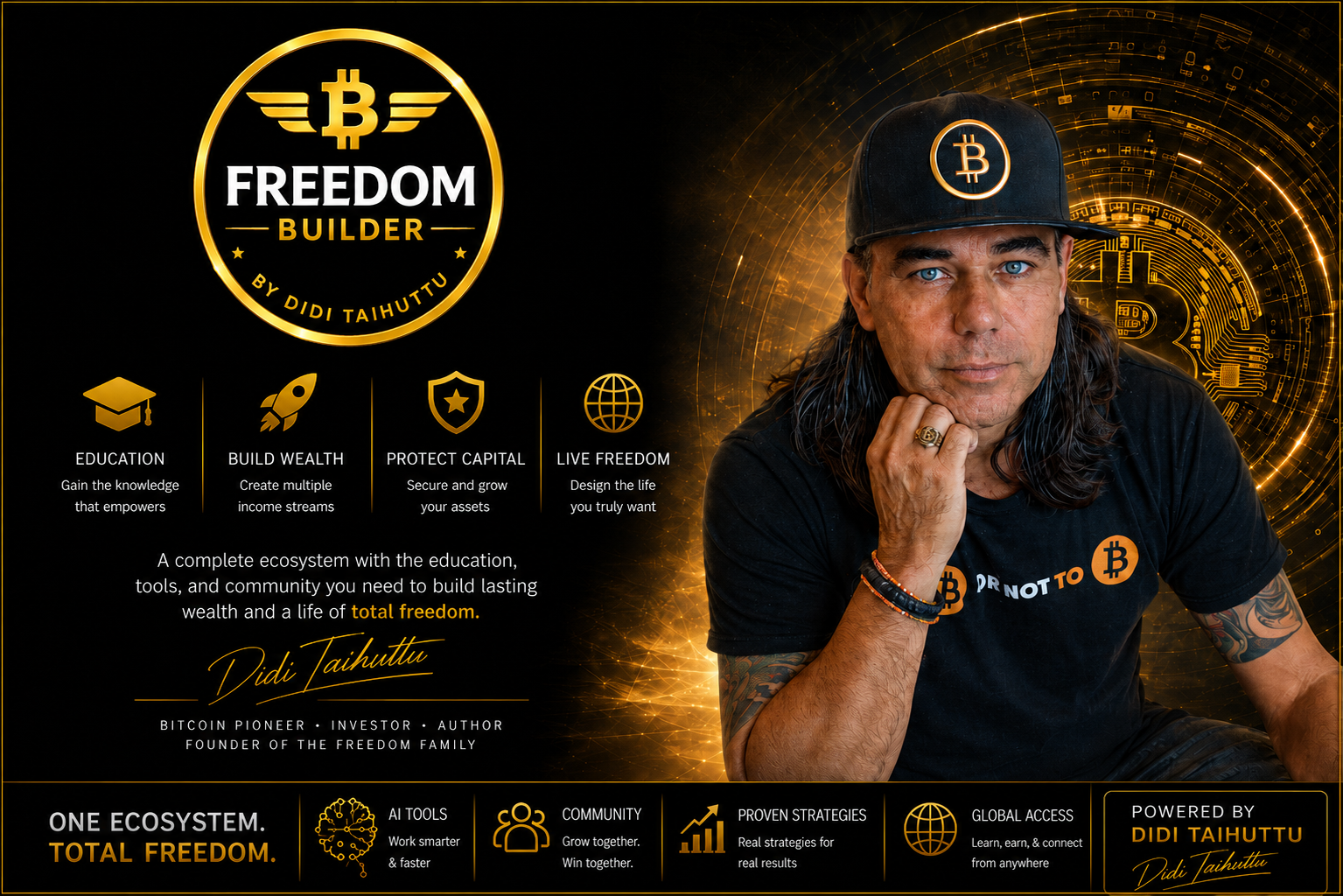Freedom Builder — The Blueprint to Financial Freedom. Featuring Didi Taihuttu, Bitcoin pioneer, investor, author, founder of the Bitcoin Family.